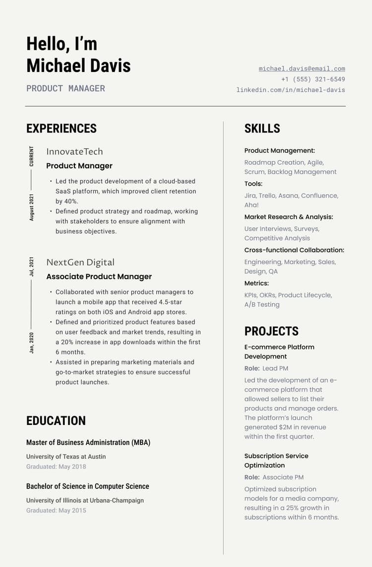 Resume Sample 3